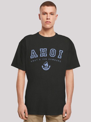 T-Shirt 'Ahoi Knut & Jan Hamburg' F4NT4STIC en noir : devant