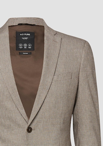 Coupe slim Veste de costume ' S.OPURE ' s.Oliver en marron