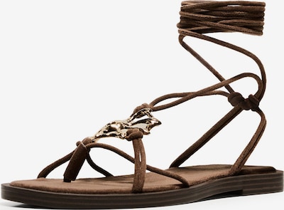 Bershka Varvastossut värissä tummanruskea / kulta, Tuotenäkymä