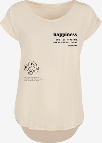 T-shirt 'happiness' F4NT4STIC en beige : devant