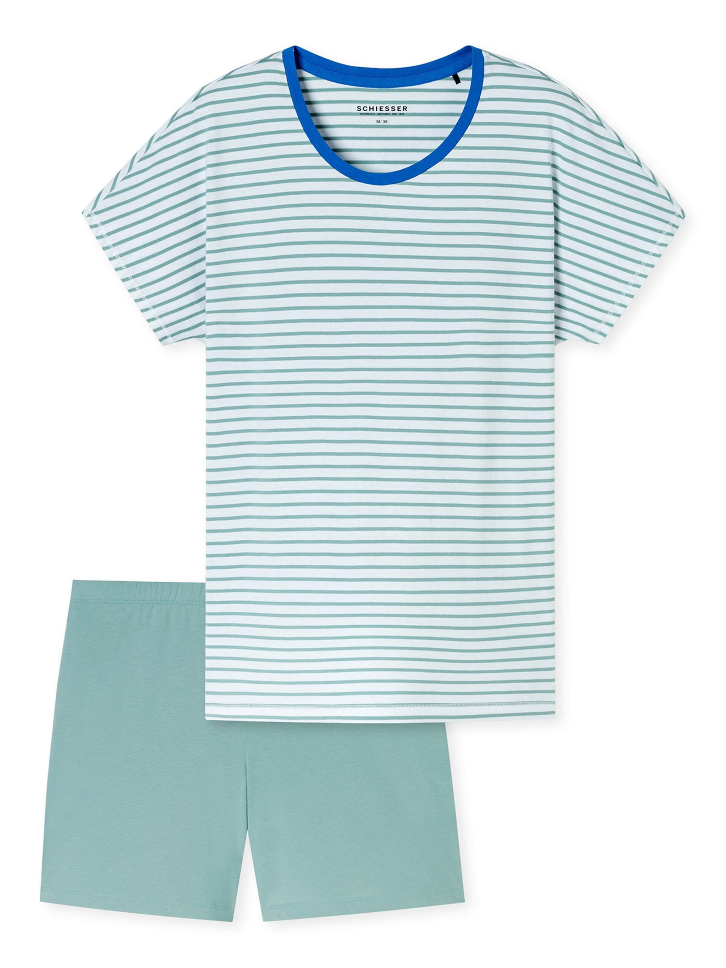 SCHIESSER Short Pajama Set in Green: front