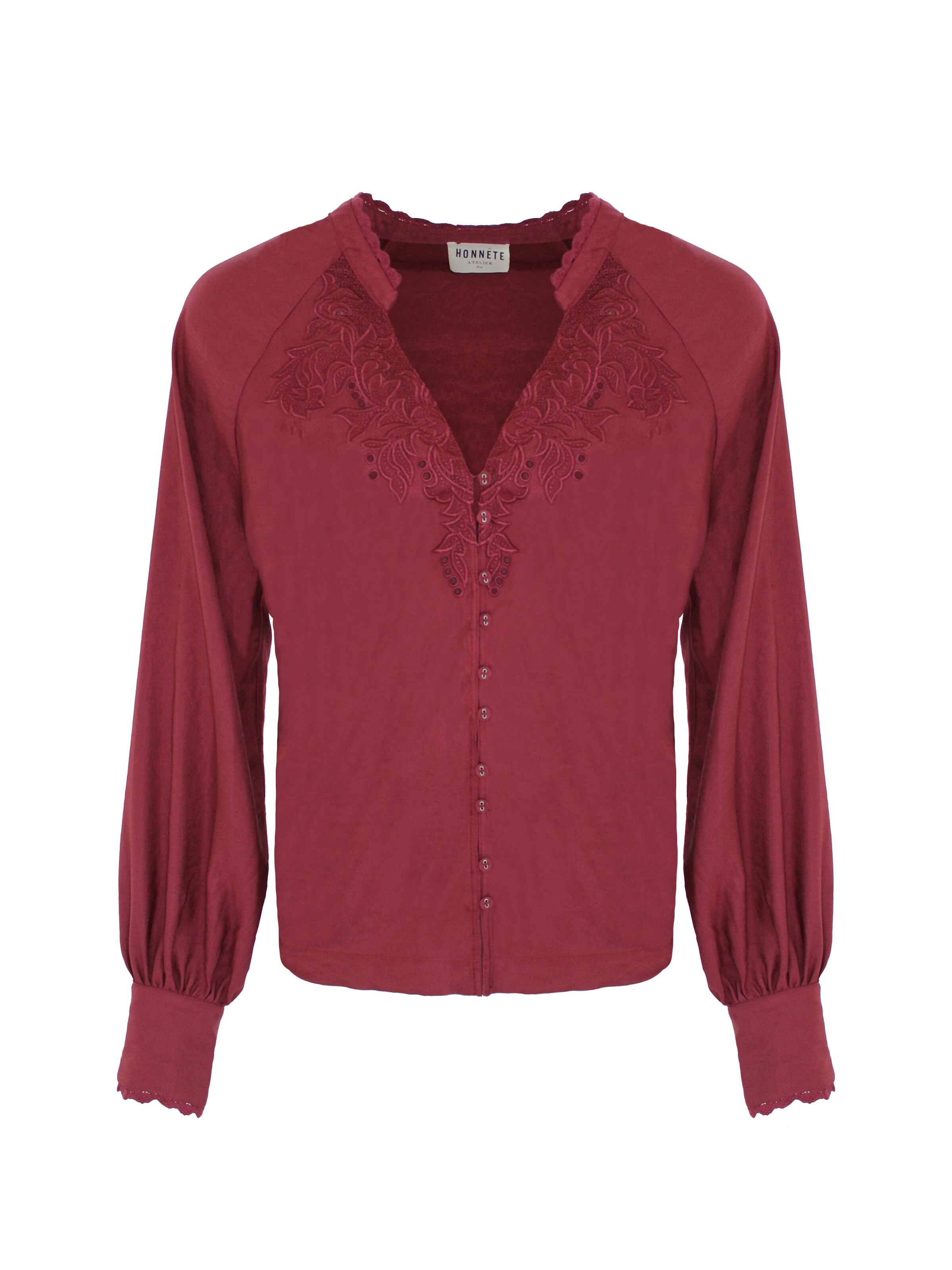 Honnête Atelier Blouse 'Cloe' in Rood