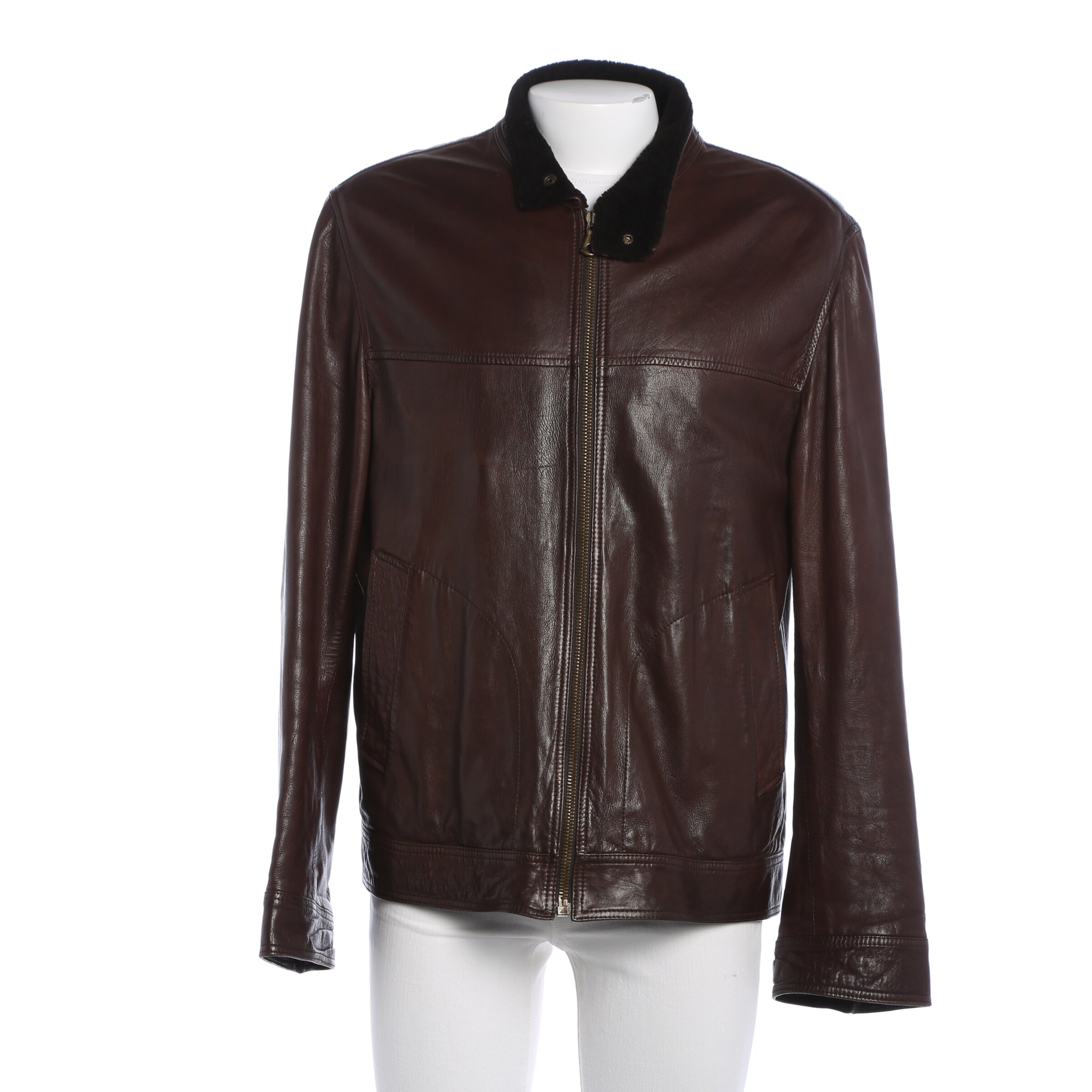 DOLCE & GABBANA Lederjacke / Ledermantel XL in Braun: Vorderseite