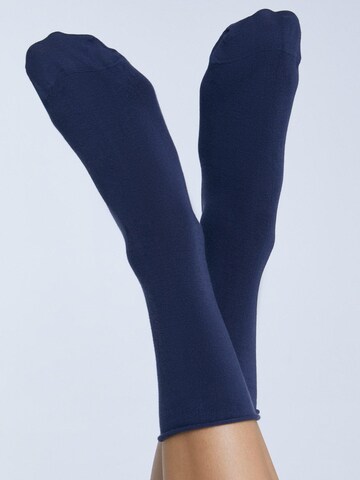 Albero Natur Socks 'Bio-Baumwoll-Socken mit Rollrand Unisex – 2er Pack' in Blue