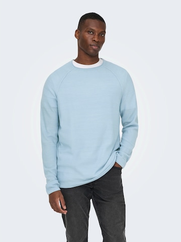Only & Sons Sweter w kolorze niebieski: przód