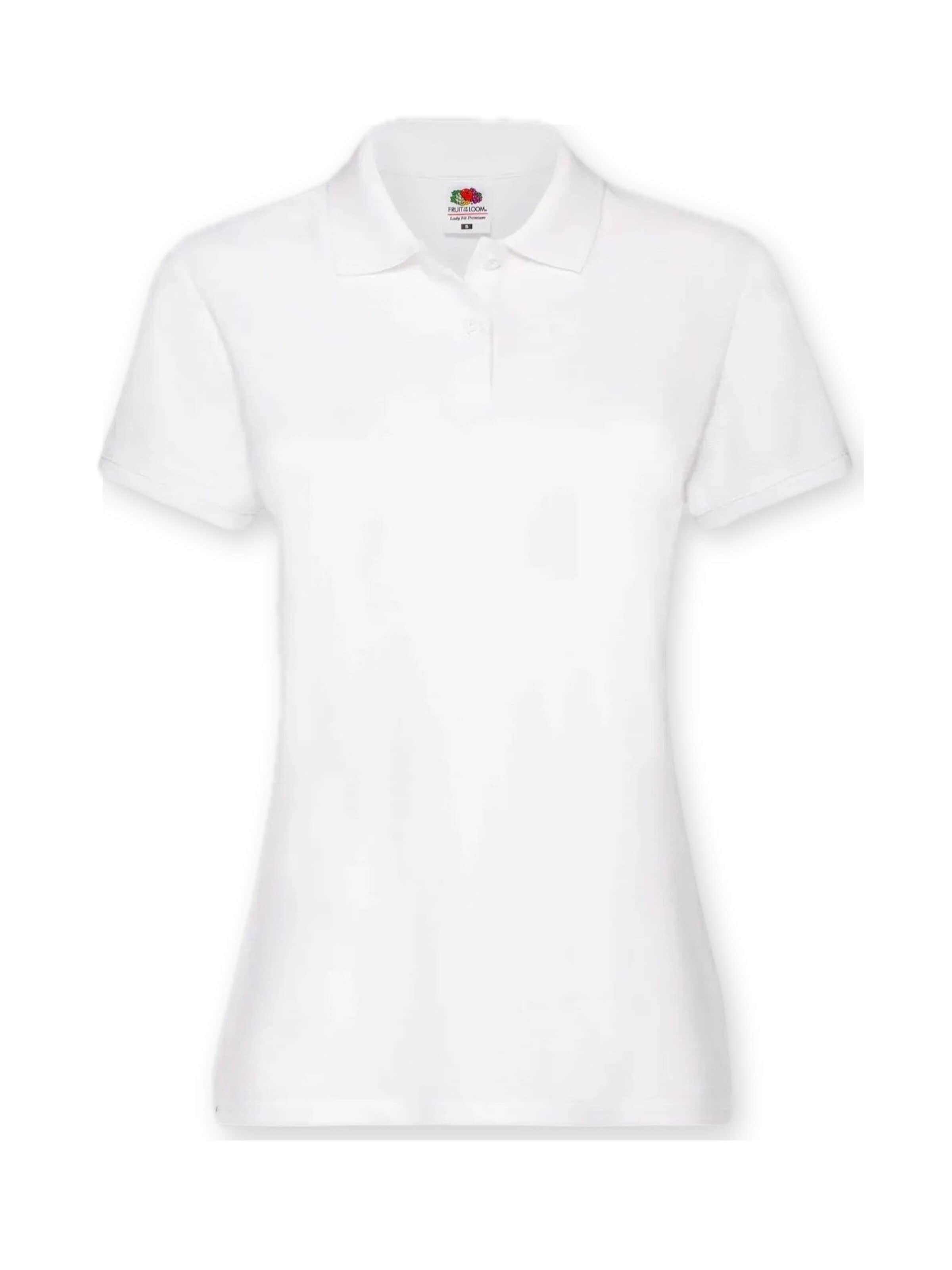 Maglietta 'Womens premium short sleeve polo' di FRUIT OF THE LOOM in bianco: frontale