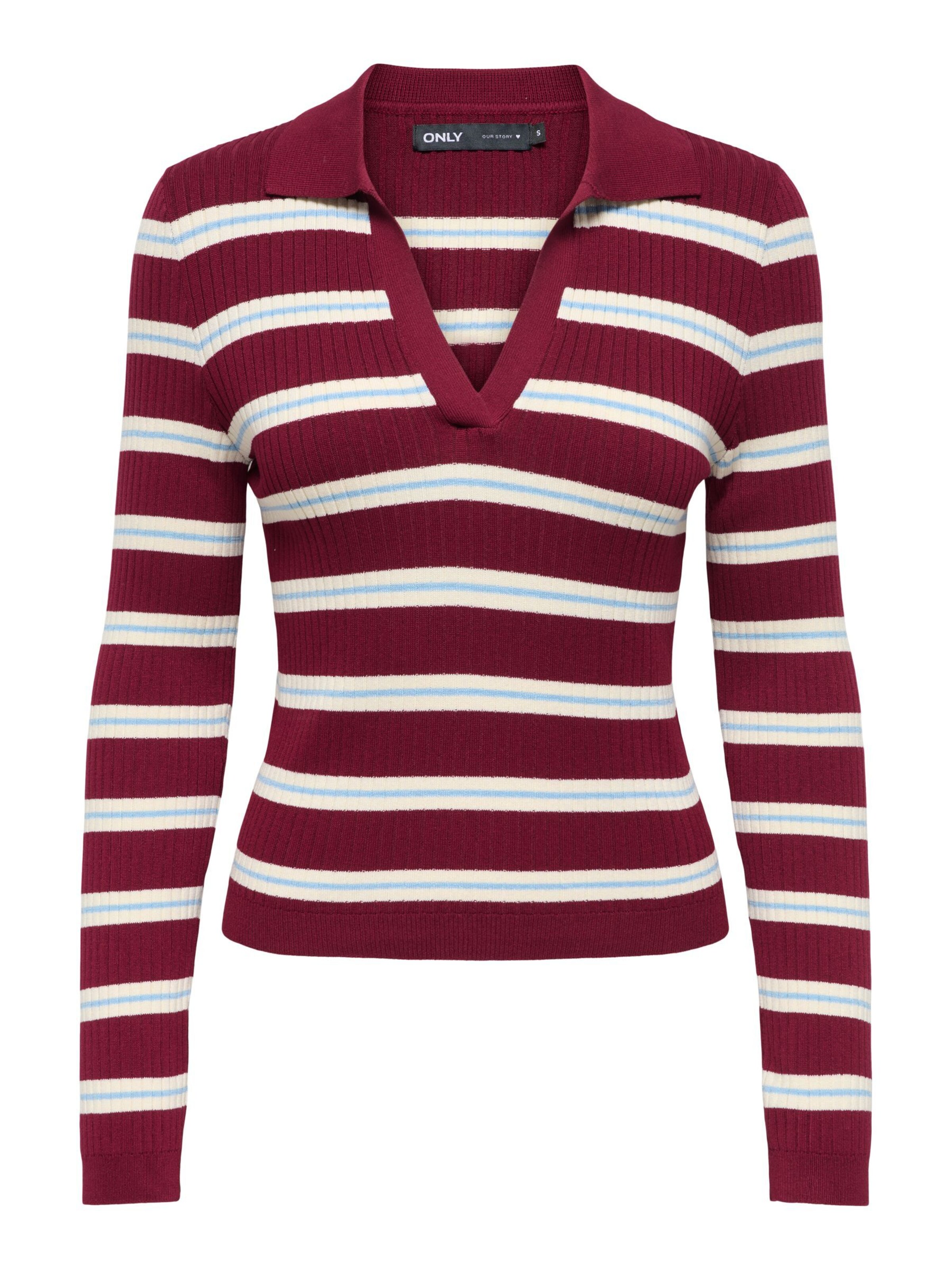 ONLY Pull-over 'ONLKaya' en M en beige / bleu / pourpre, Vue avec produit
