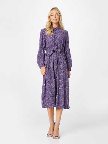 ICHI Shirt Dress in Purple: front