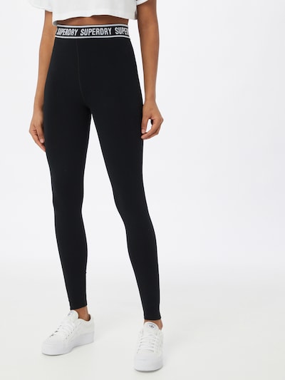 Superdry Leggings in Black / White, View model