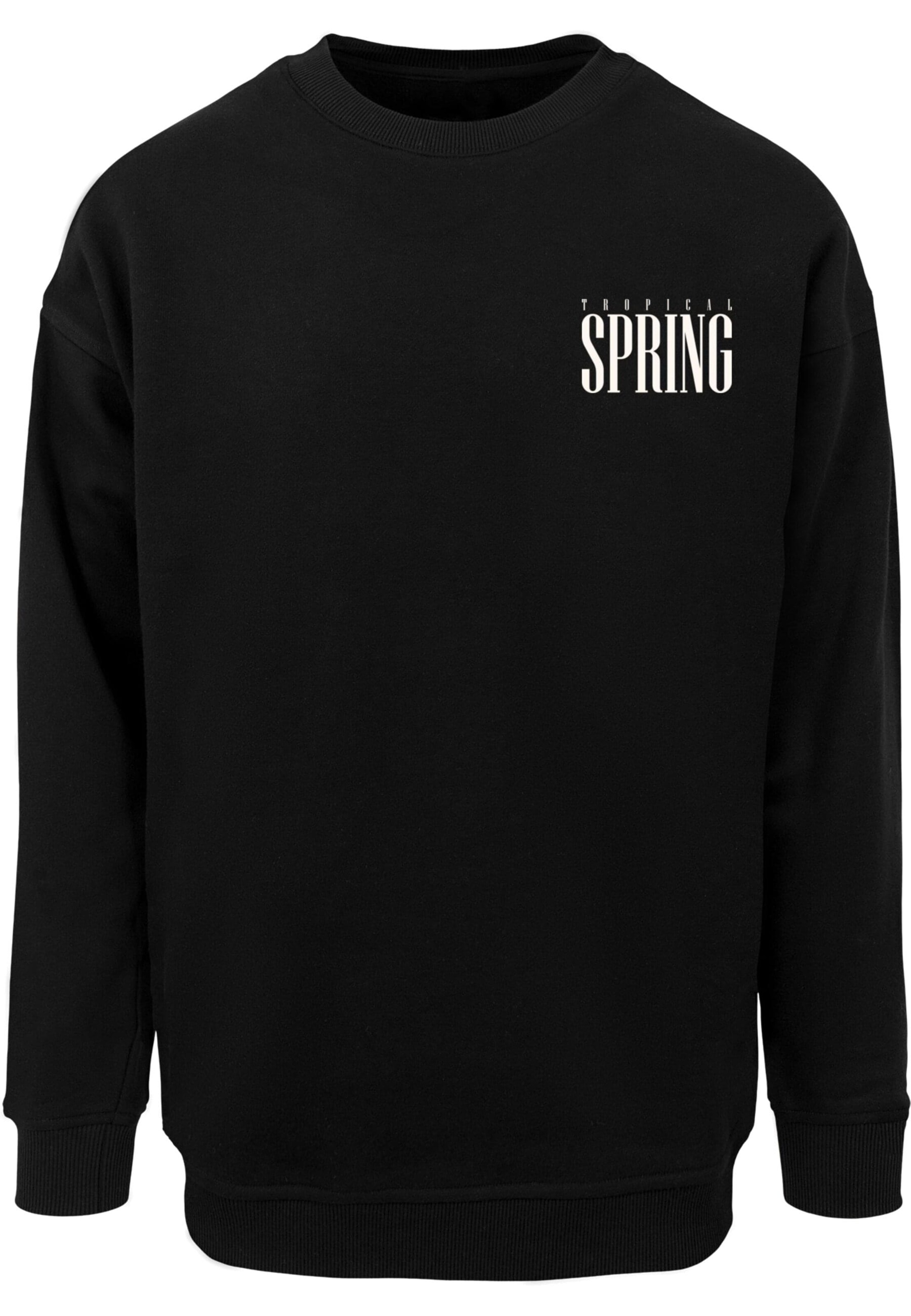Merchcode Sweatshirt 'Tropical Spring' in Schwarz: Vorderseite