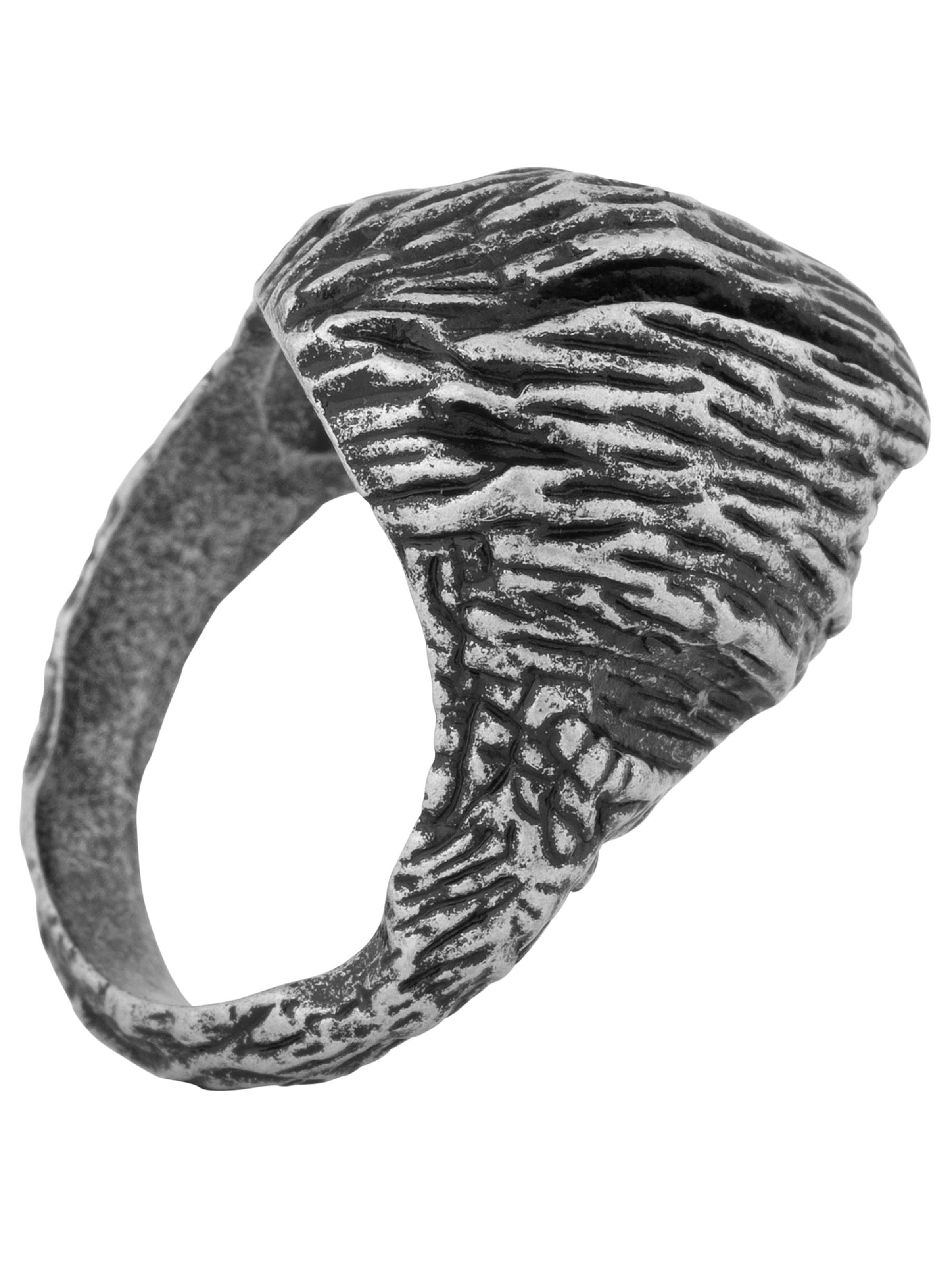 Akitsune Ring 'The Rock' in Silver: front