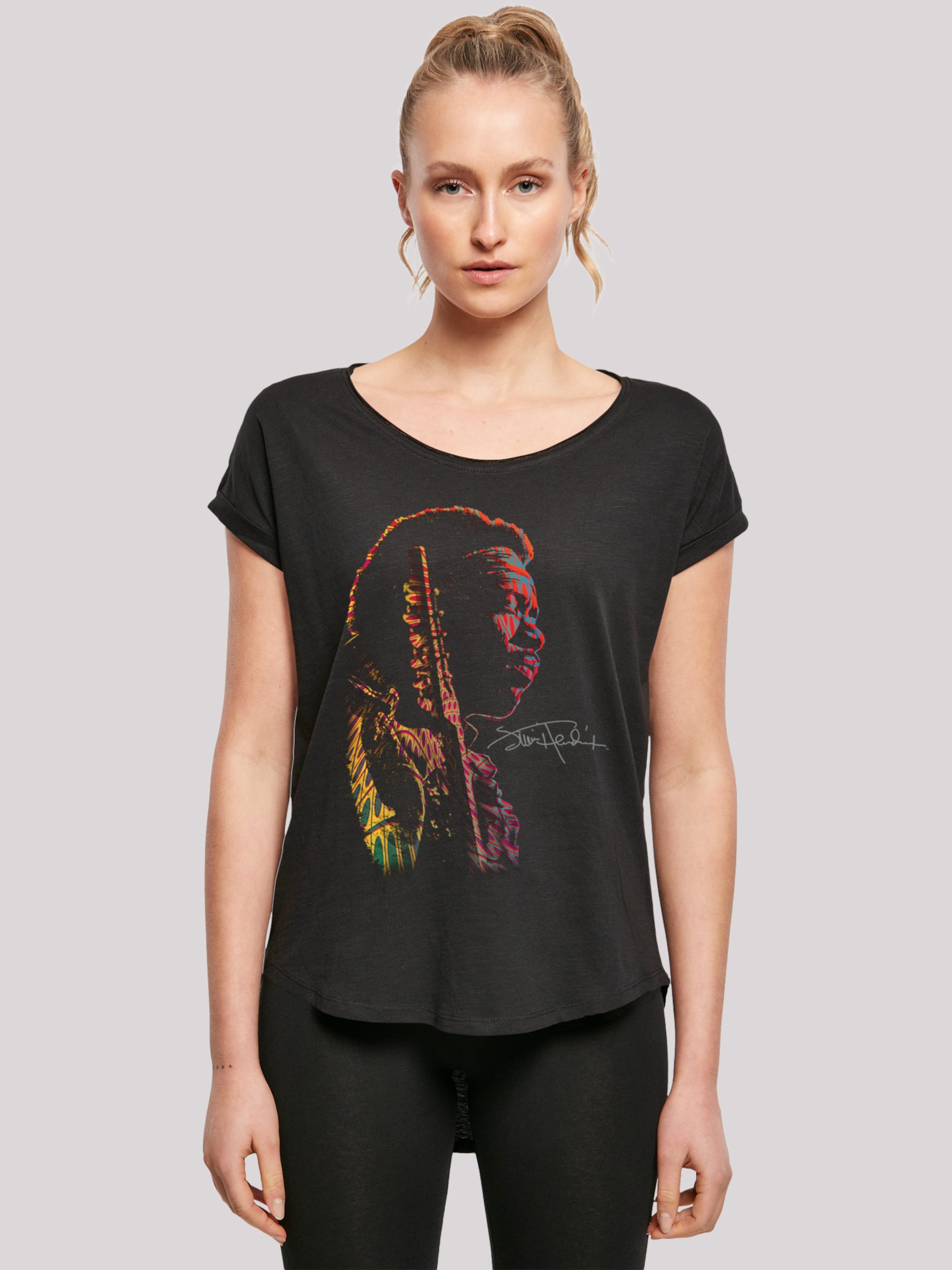 Frauen Shirts & Tops F4NT4STIC Shirt 'Jimi Hendrix Shadow Profile' in Schwarz - WO87753