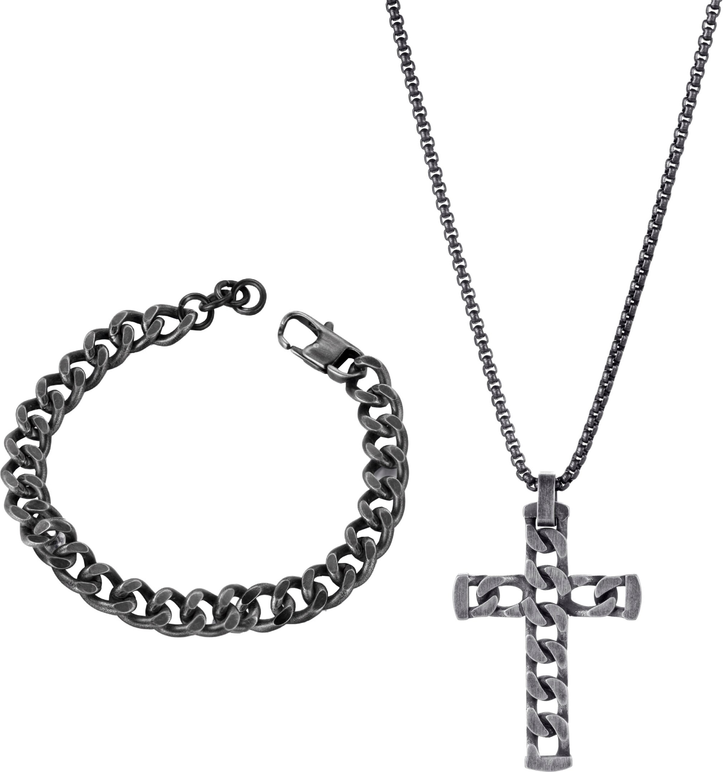 FIRETTI Jewelry Set in Silver: front