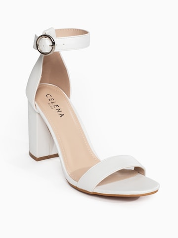 Celena Strap Sandals in Beige