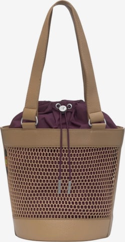 Borsa a tracolla di K-Way in marrone: frontale