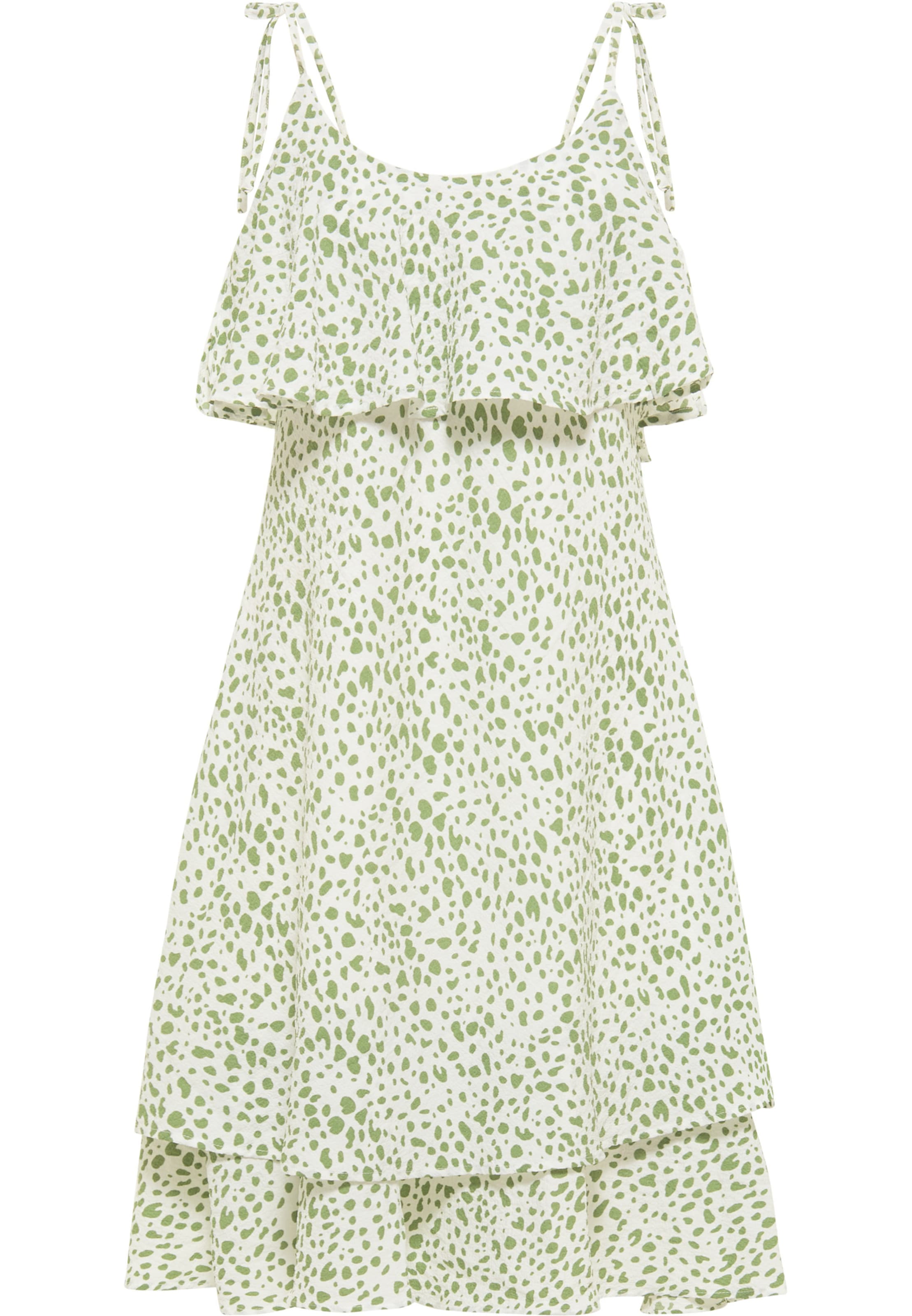 IZIA Sommarklänning i ljusgrön / ullvit, Produktvy