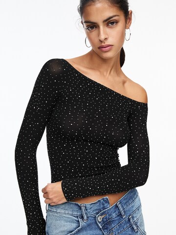 Pull&Bear Tričko - Čierna