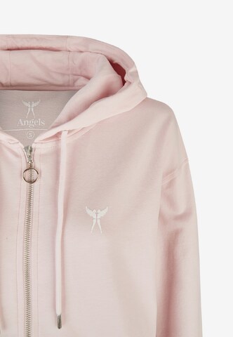 Angels Athletic Zip-Up Hoodie in Pink