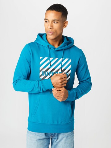 Sweat de sport Superdry en bleu : devant