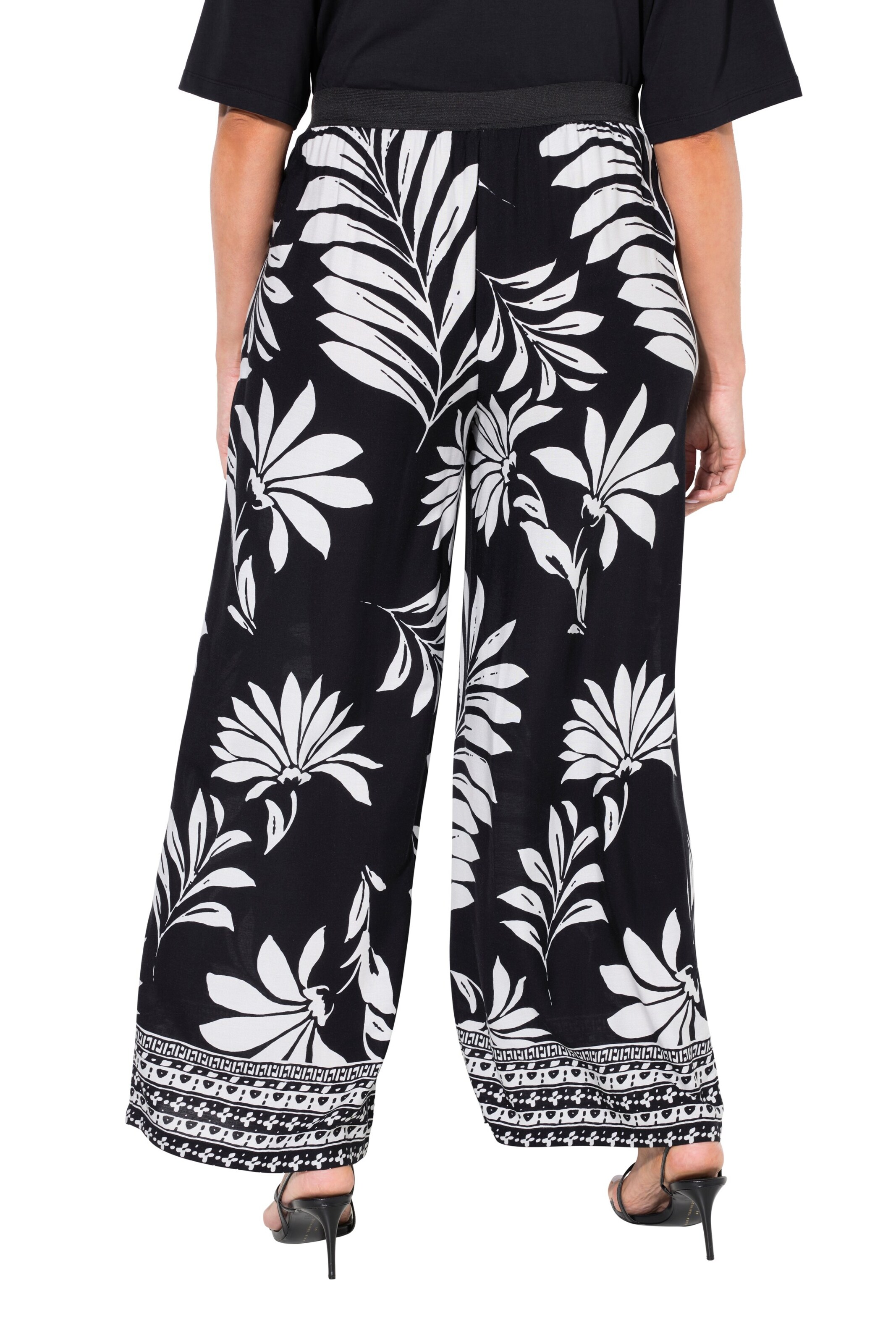 Ulla Popken Wide leg Broek in Zwart