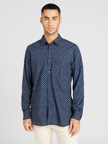 BOSS Orange Regular fit Button Up Shirt 'Remiton' in Blue: front