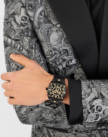 Philipp Plein - Reloj analógico ' Hexagon ' en negro: frente