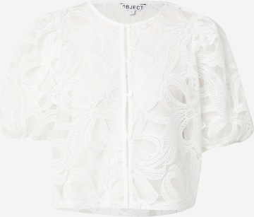OBJECT Blus 'OBJROSE' i vit: framsida