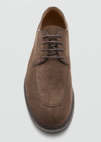 MANGO MAN Lace-Up Shoes 'Bordon' in Brown