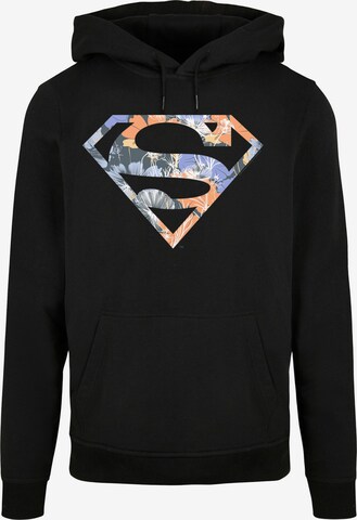 F4NT4STIC Sweatshirt 'DC Comics Superman Superheld Floral' in Zwart: voorkant