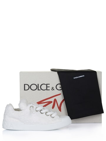 DOLCE & GABBANA Matalavartiset tennarit 'Dolce & Gabbana Portofino Sneaker beige' värissä valkoinen