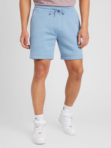 Regular Pantaloni de la HOLLISTER pe albastru: față