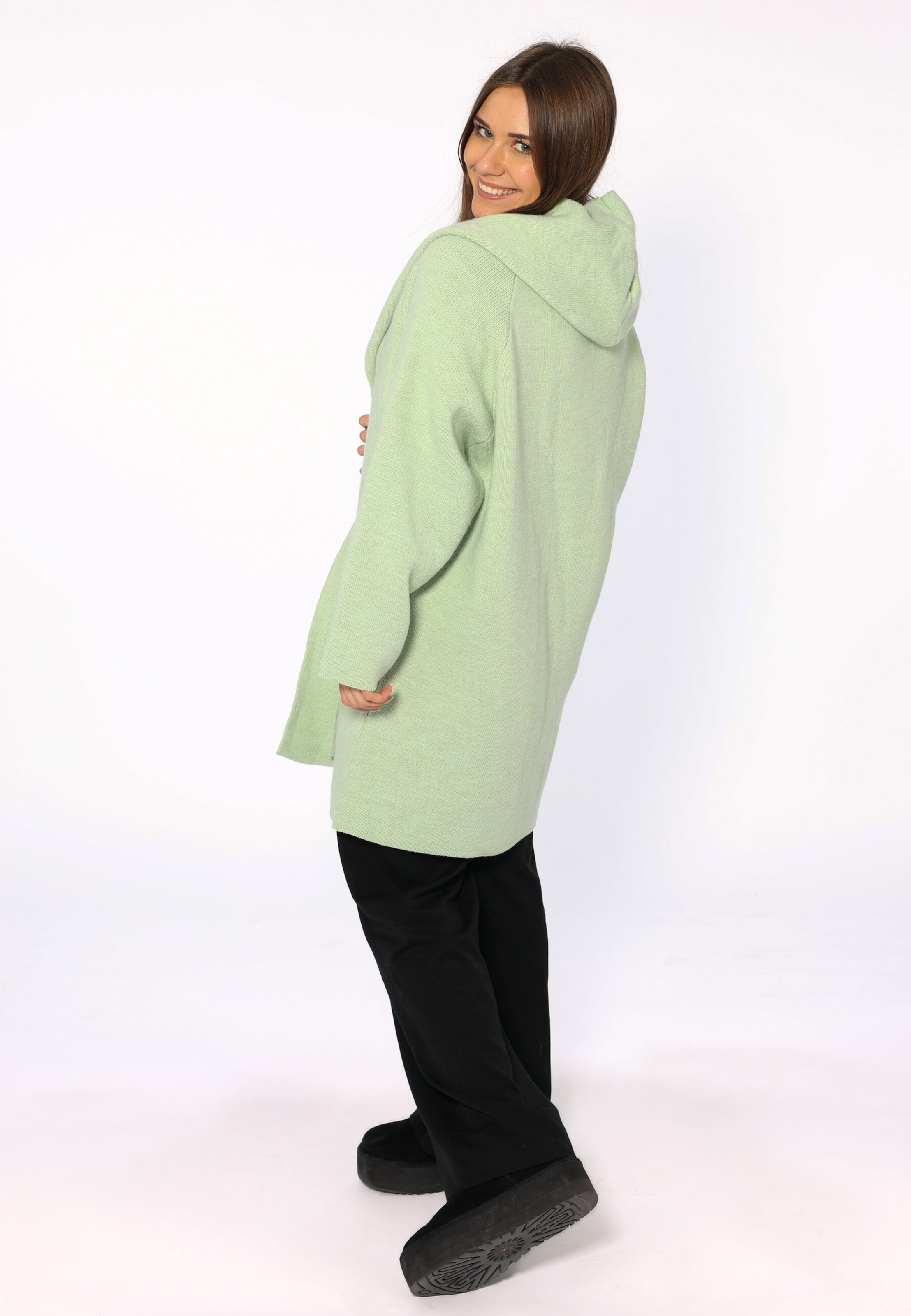 Veste en polaire Zwillingsherz en vert : sur le côté