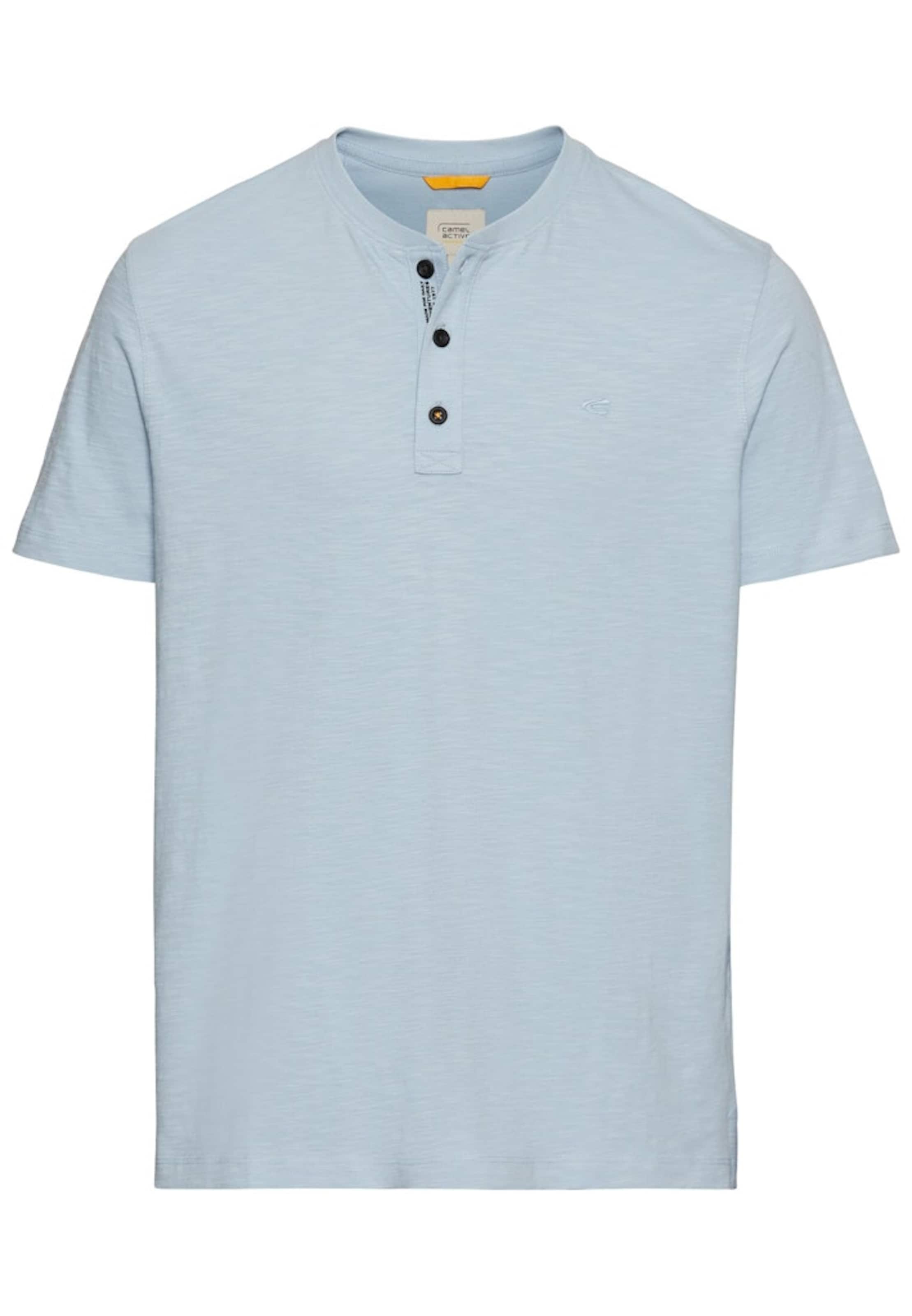CAMEL ACTIVE Shirt 'Henley' in Blue: front