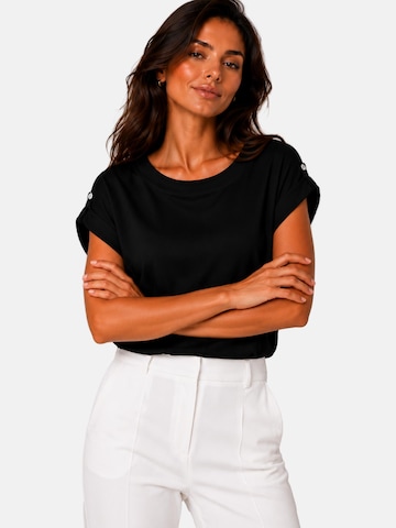REGINA FASHION Shirt 'Blouse - Boat neckline plain' in Zwart