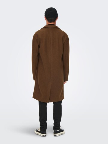 Only & Sons Between-Seasons Coat 'Morgan' in Brown