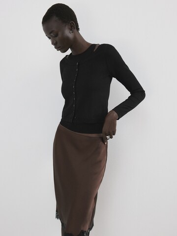 MANGO Kardigán 'Linette' - fekete: elől