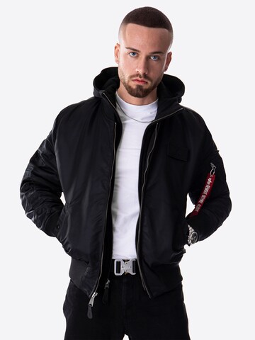 ALPHA INDUSTRIES Between-Season Jacket 'MA-1 D-Tec SE' in Black: front