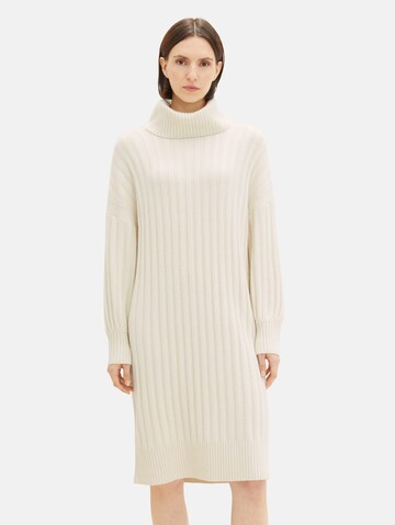 TOM TAILOR Knitted dress in Beige: front