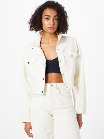 Abercrombie & Fitch Prehodna jakna | bela barva: sprednja stran