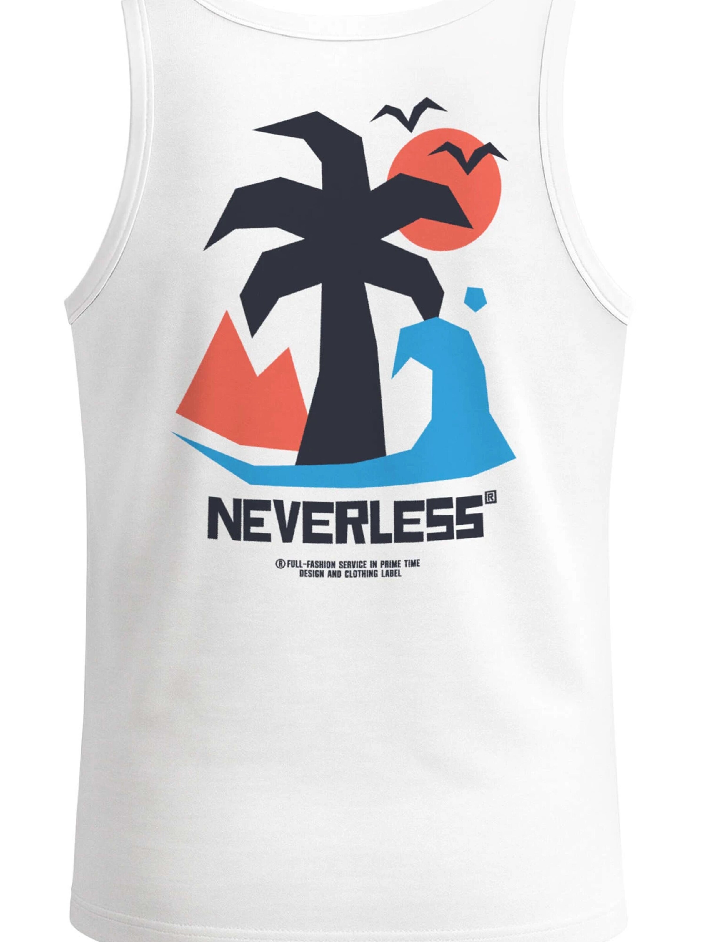 Neverless Shirt 'Beach Palm' in White: front