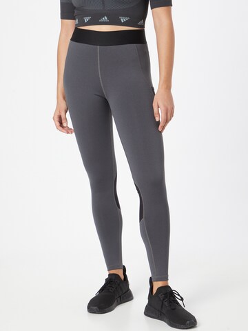 ADIDAS SPORTSWEAR Slimfit Sportbroek 'Techfit' in Grijs: voorkant