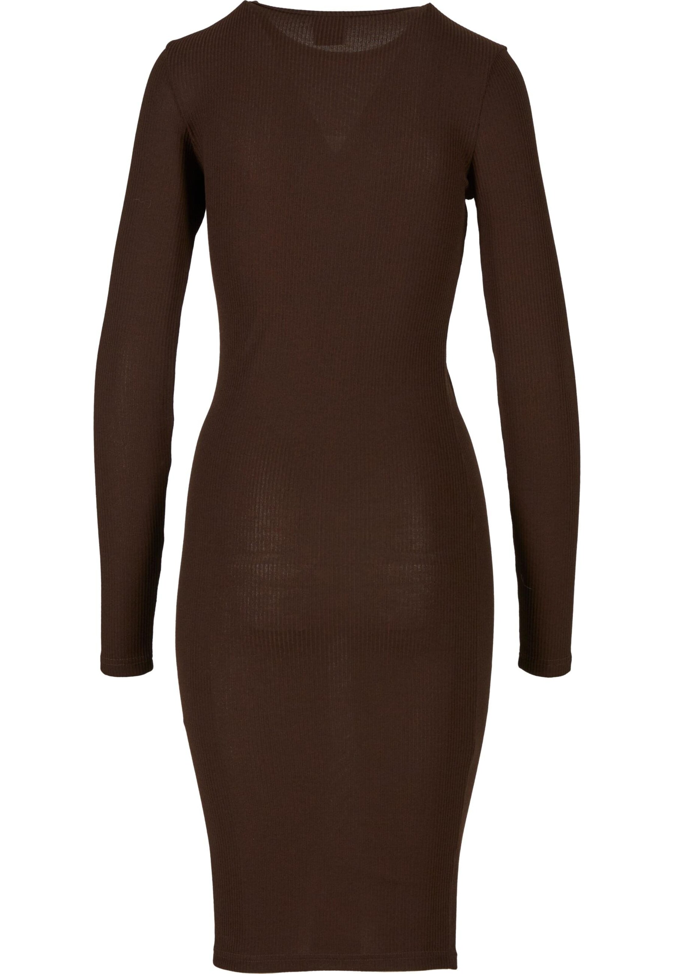 Urban Classics Stickad klänning i brun