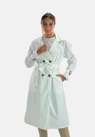 Manteau mi-saison Elara en blanc : devant