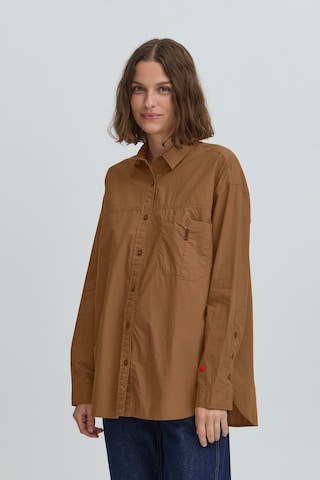 Ball Blouse 'FIBIO' in Bruin: voorkant