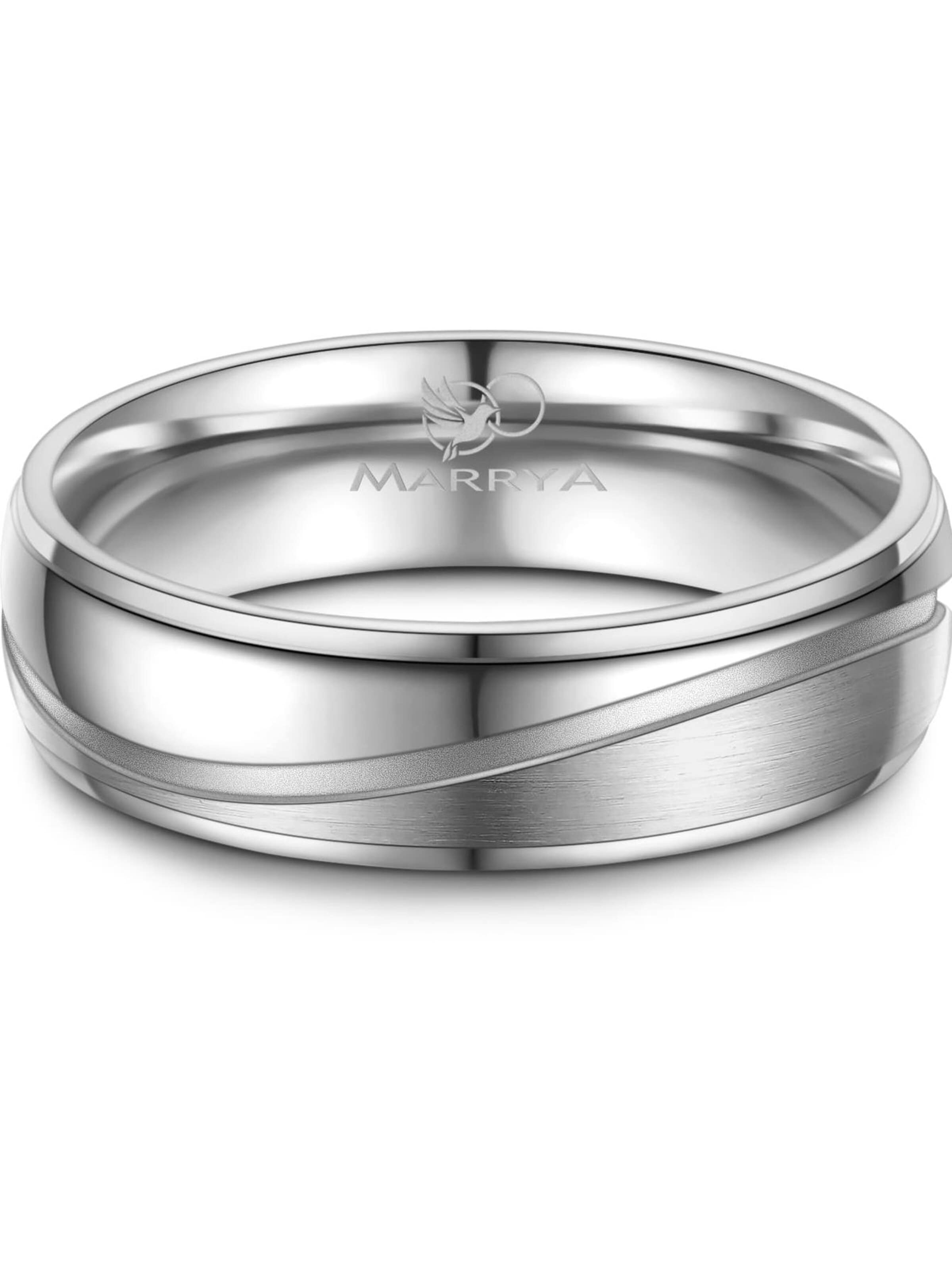 MARRYA Ring 'MARRYA ES-26 Ehering aus Edelstahl - Silberfarben' i silver