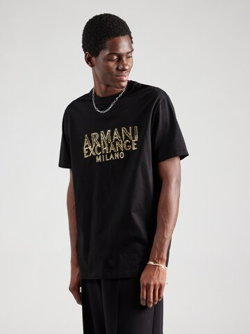 ARMANI EXCHANGE Tričko - Čierna: predná strana