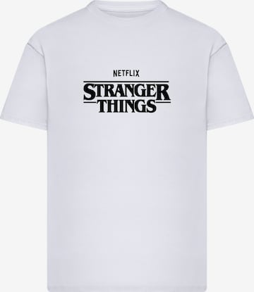 Merchcode Koszulka 'Stranger Things Rewatch' w kolorze biały: przód