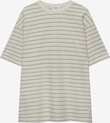 T-Shirt Pull&Bear en beige : devant