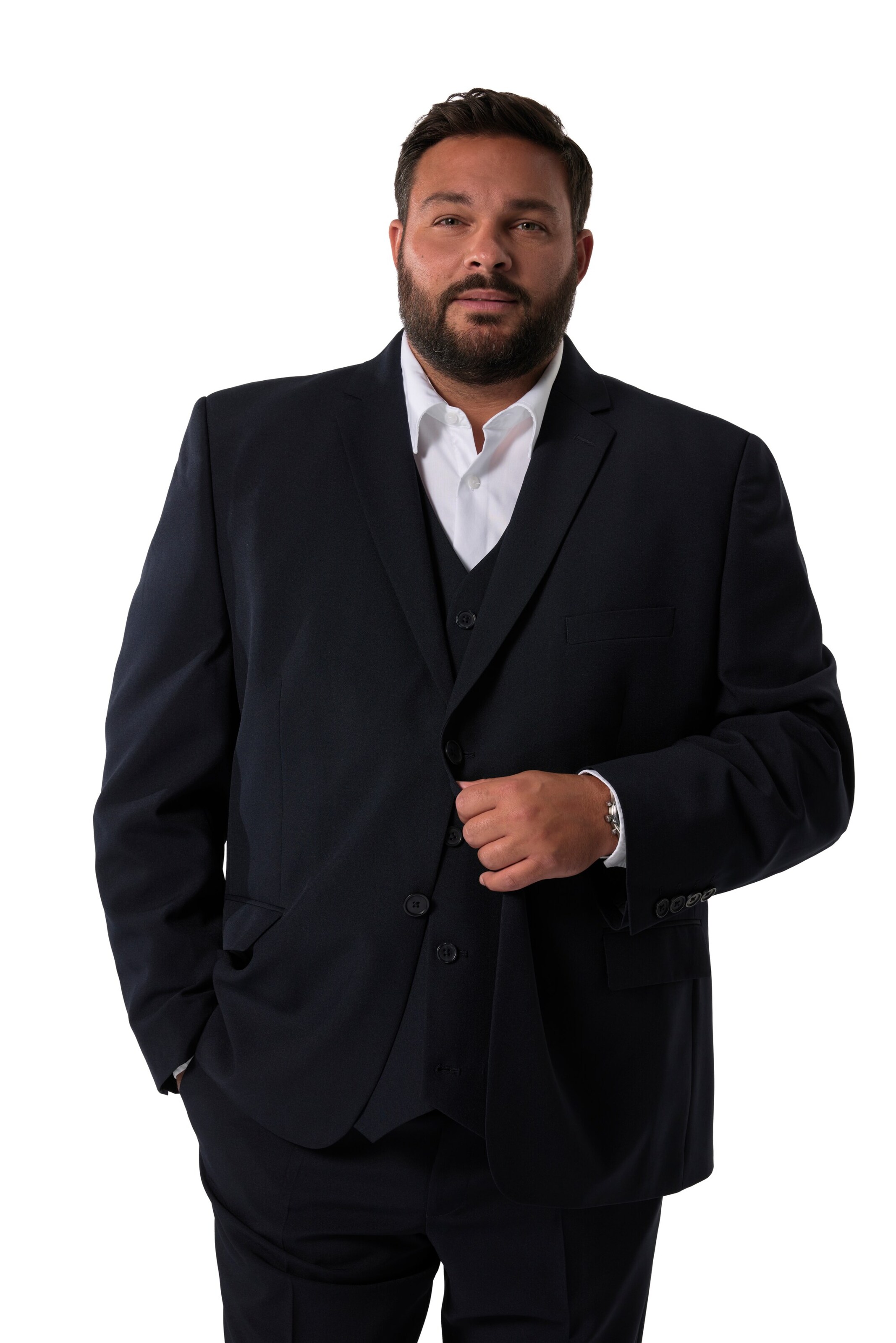 Men Plus Regular fit Colbert in Blauw: voorkant