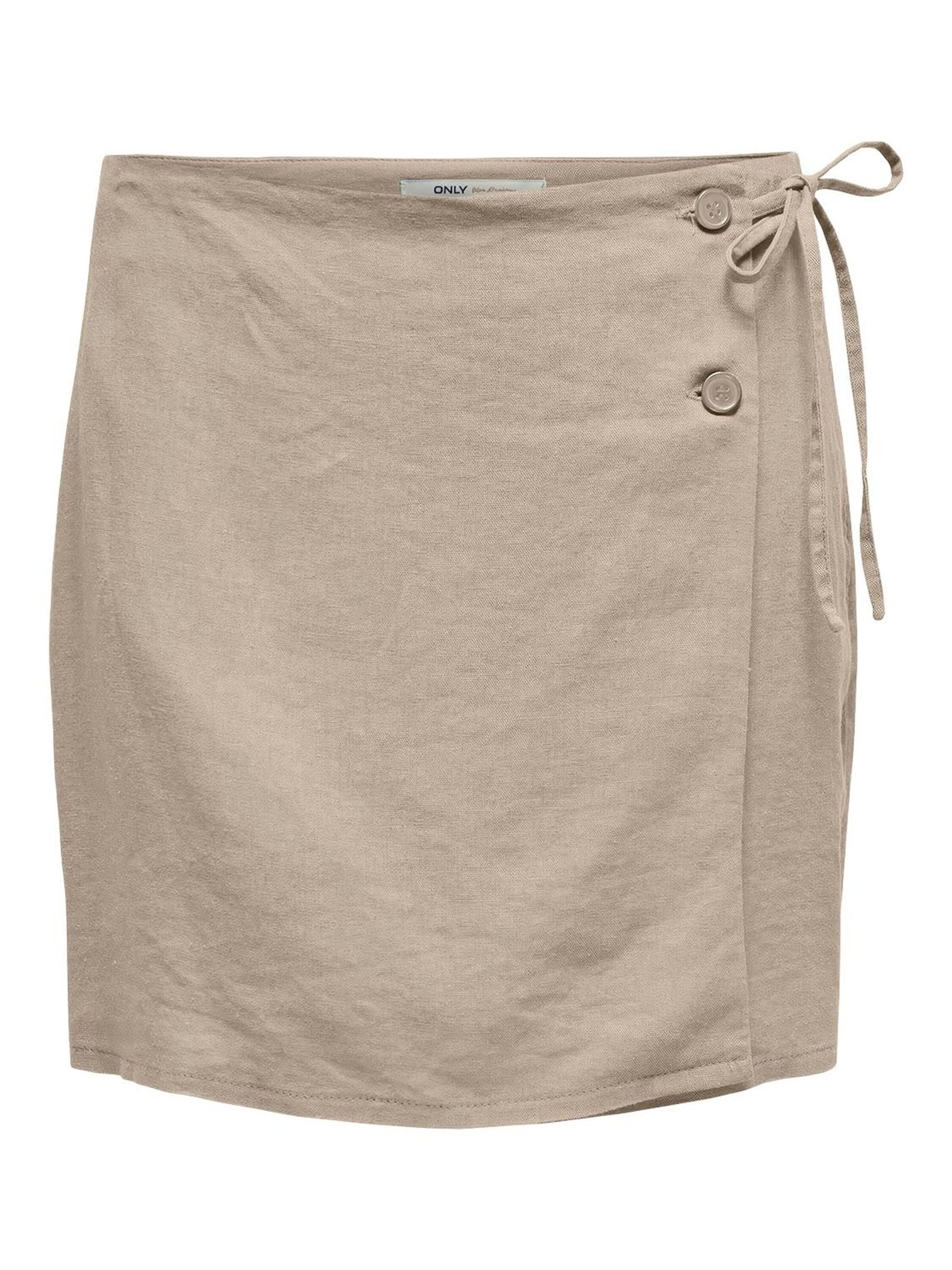 Jupe 'ONLCaro' ONLY en beige : devant